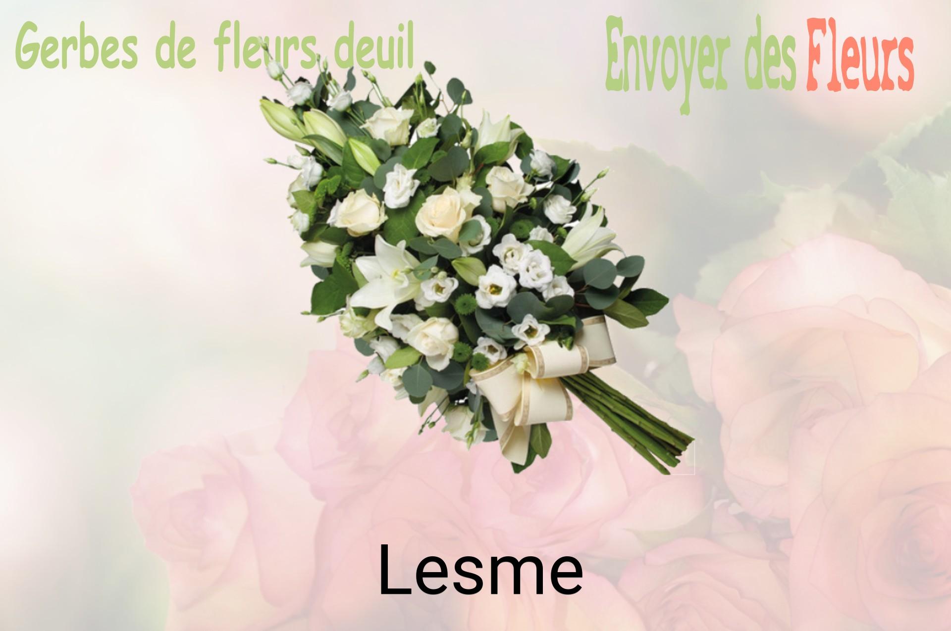 Gerbe de fleurs de deuil livrée à Lesme